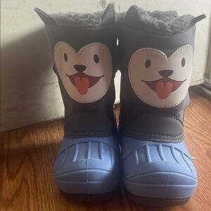 Kids Blue Dog Face Boots